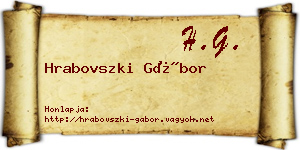 Hrabovszki Gábor névjegykártya