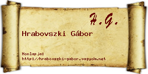 Hrabovszki Gábor névjegykártya